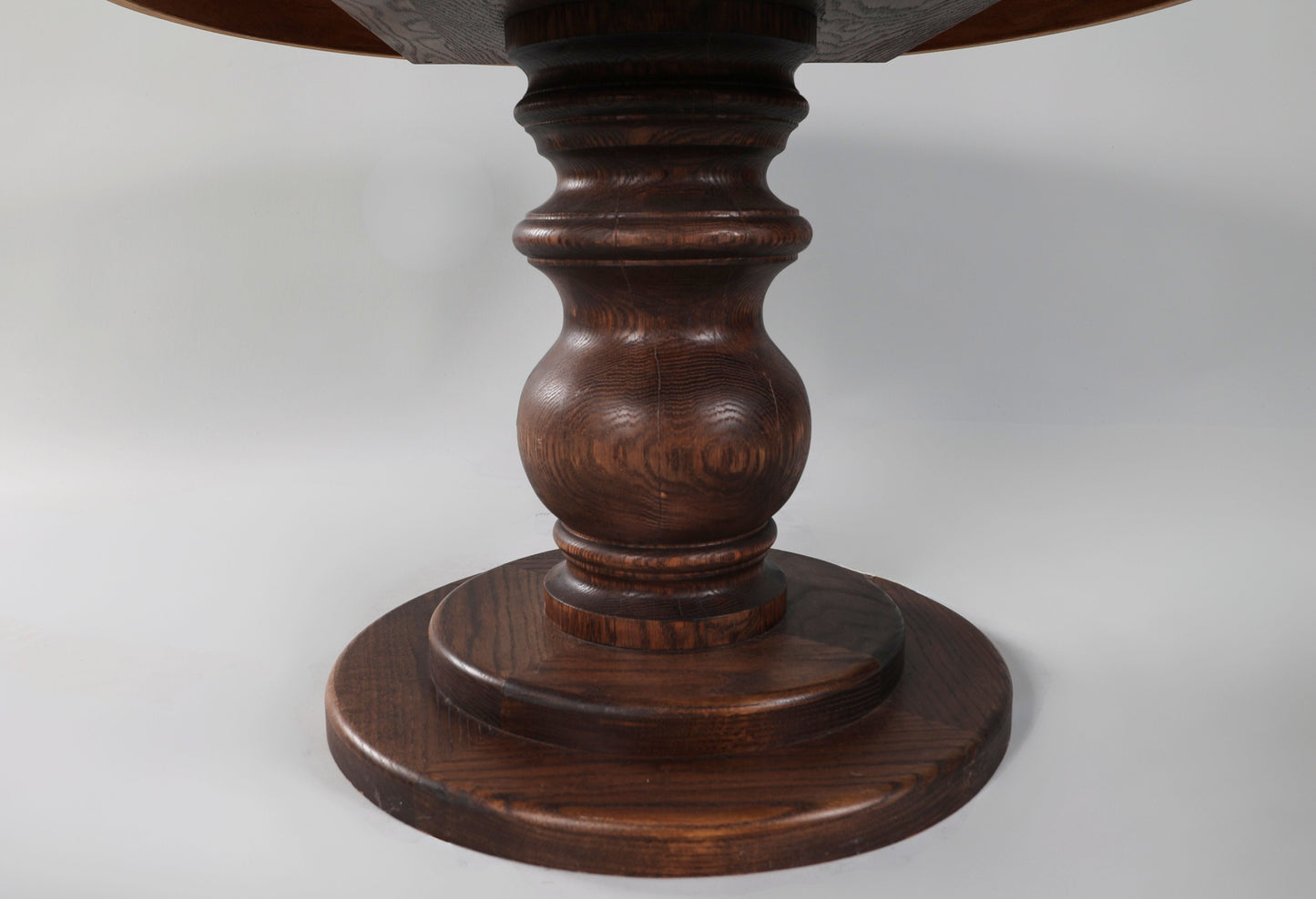 Flamed Oak Pedestal Dining Table (Expandable)