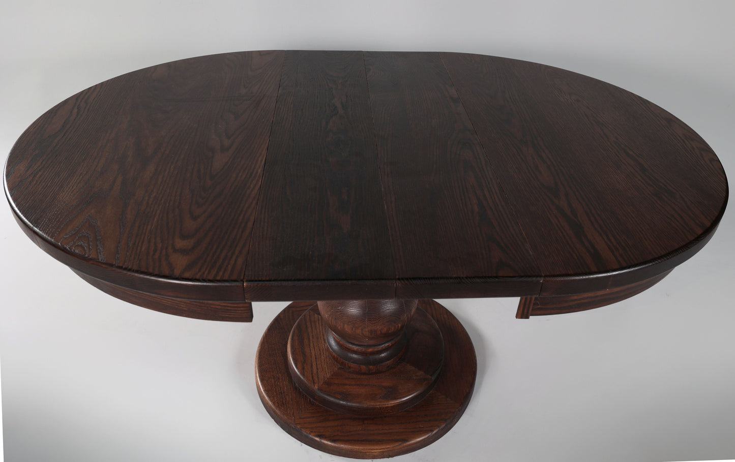 Flamed Oak Pedestal Dining Table (Expandable)