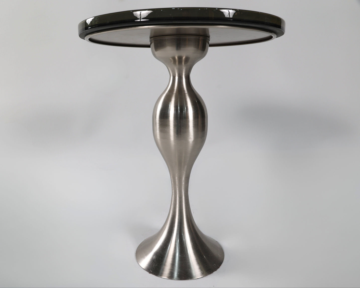 Round Epoxy Side Table with Vintage Chrome Base