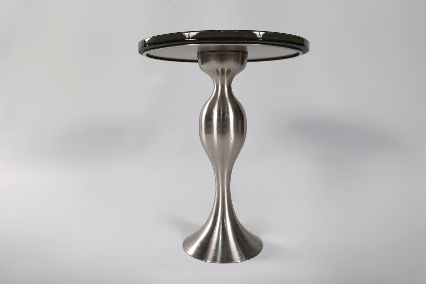 Round Epoxy Side Table with Vintage Chrome Base
