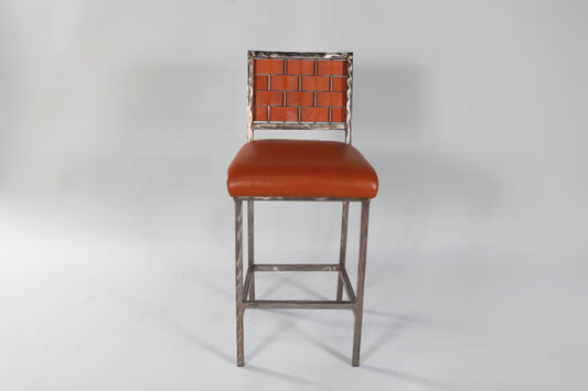 4102 Leather Strap Steel Chair