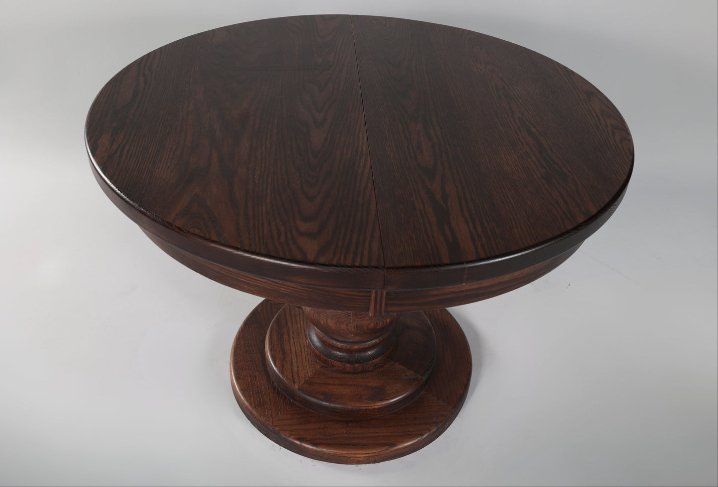 Flamed Oak Pedestal Dining Table (Expandable)