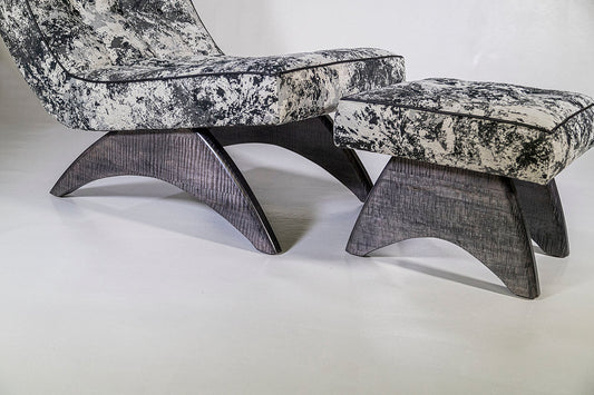 Lounge Chair and Ottoman – Black and White