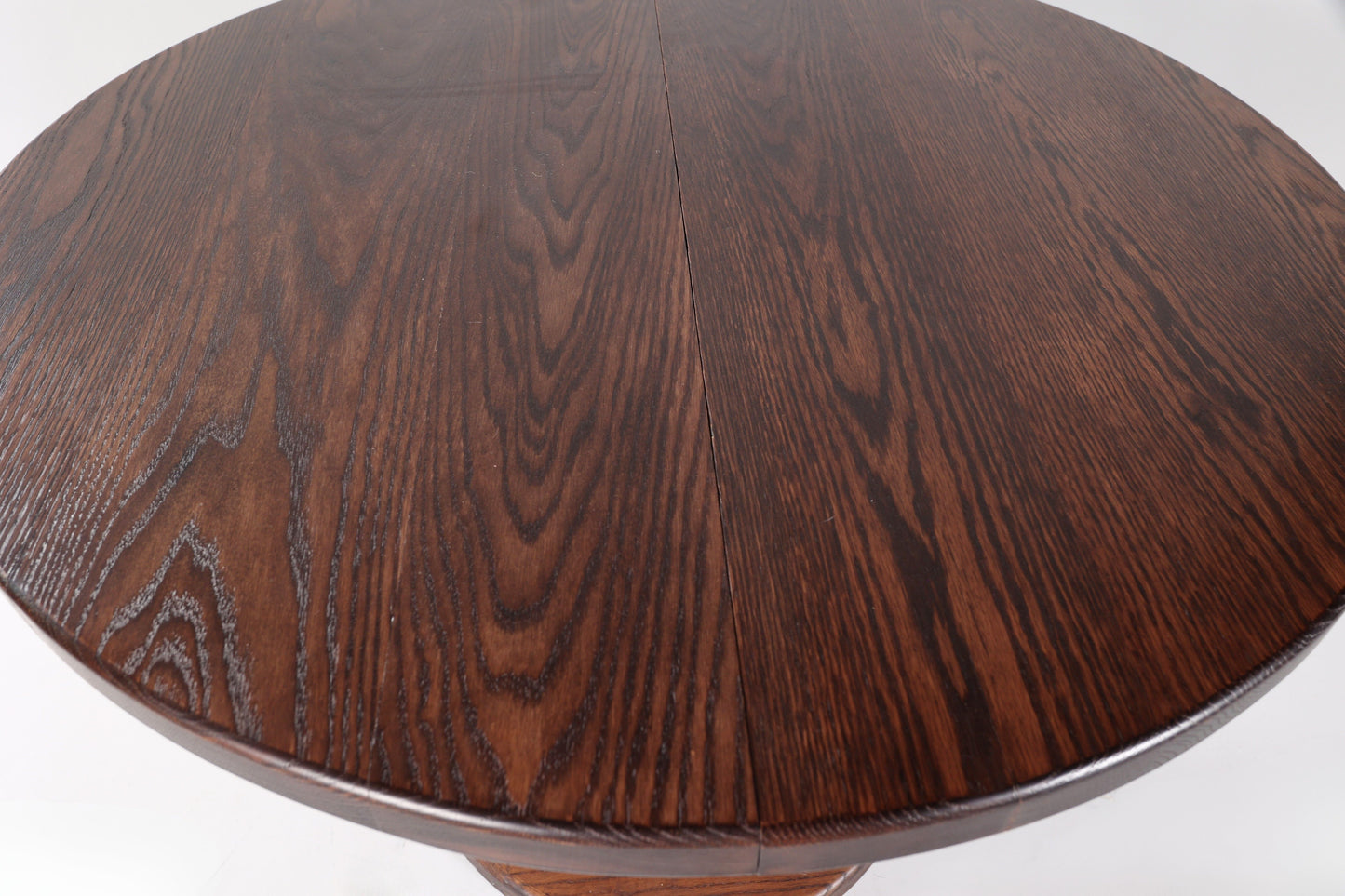 Flamed Oak Pedestal Dining Table (Expandable)