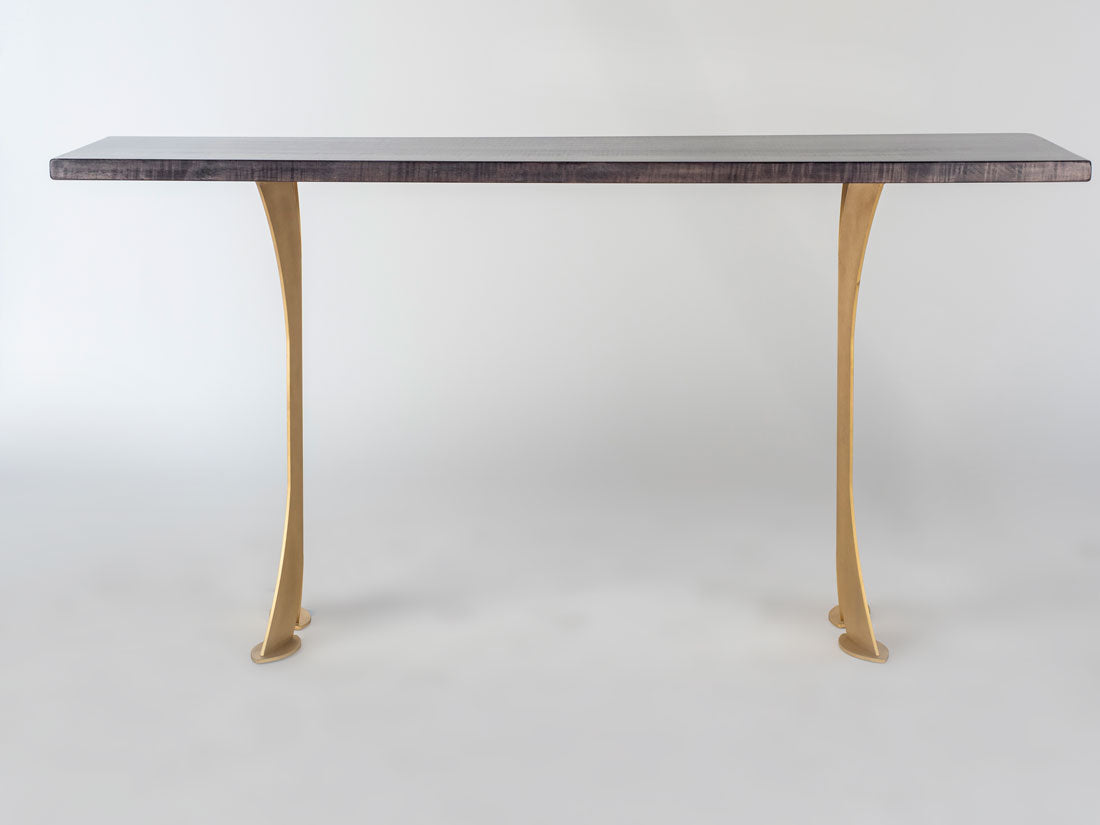 Split Leg Sofa Table (Black with gold legs)