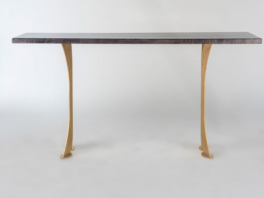 Split Leg Sofa Table (Black with gold legs)