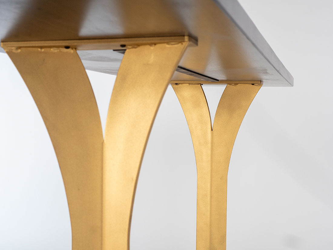 Split Leg Sofa Table (Black with gold legs)