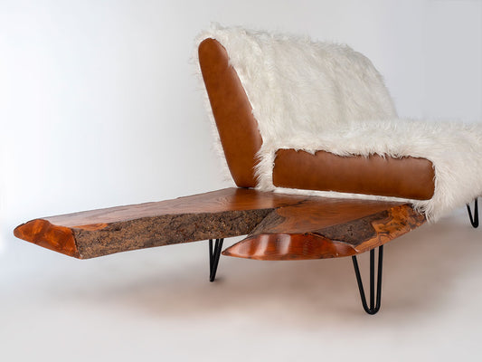 Mongolian Fur Live Edge Loveseat