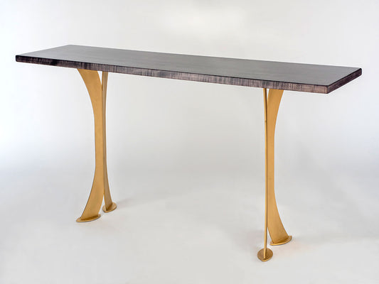 Split Leg Sofa Table (Black with gold legs)