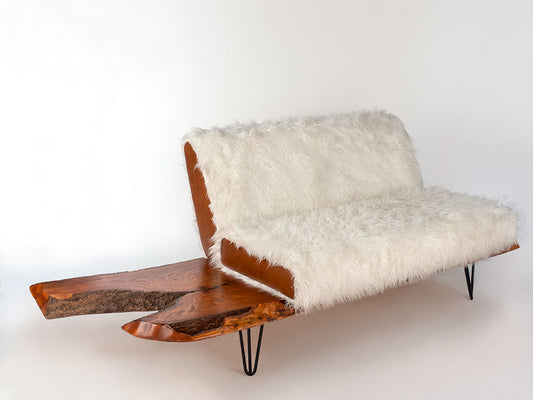 Mongolian Fur Live Edge Loveseat