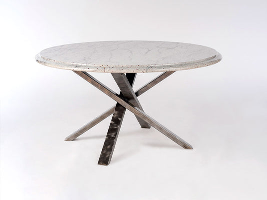 Round Granite Table with Cross Base