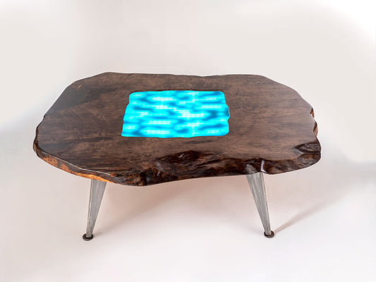 Silver Maple LED Table