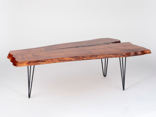 Spalted Maple Center Table with Hairpin Legs