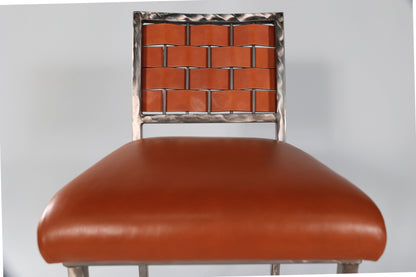 4102 Leather Strap Steel Chair