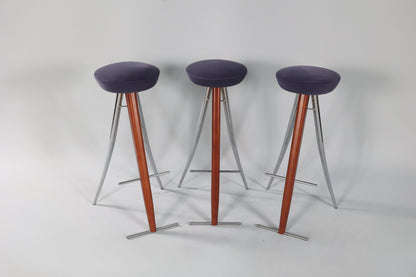 3PC Modernist Bar Stools - Vintage