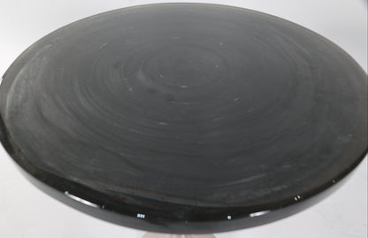 Round Epoxy Side Table with Vintage Chrome Base