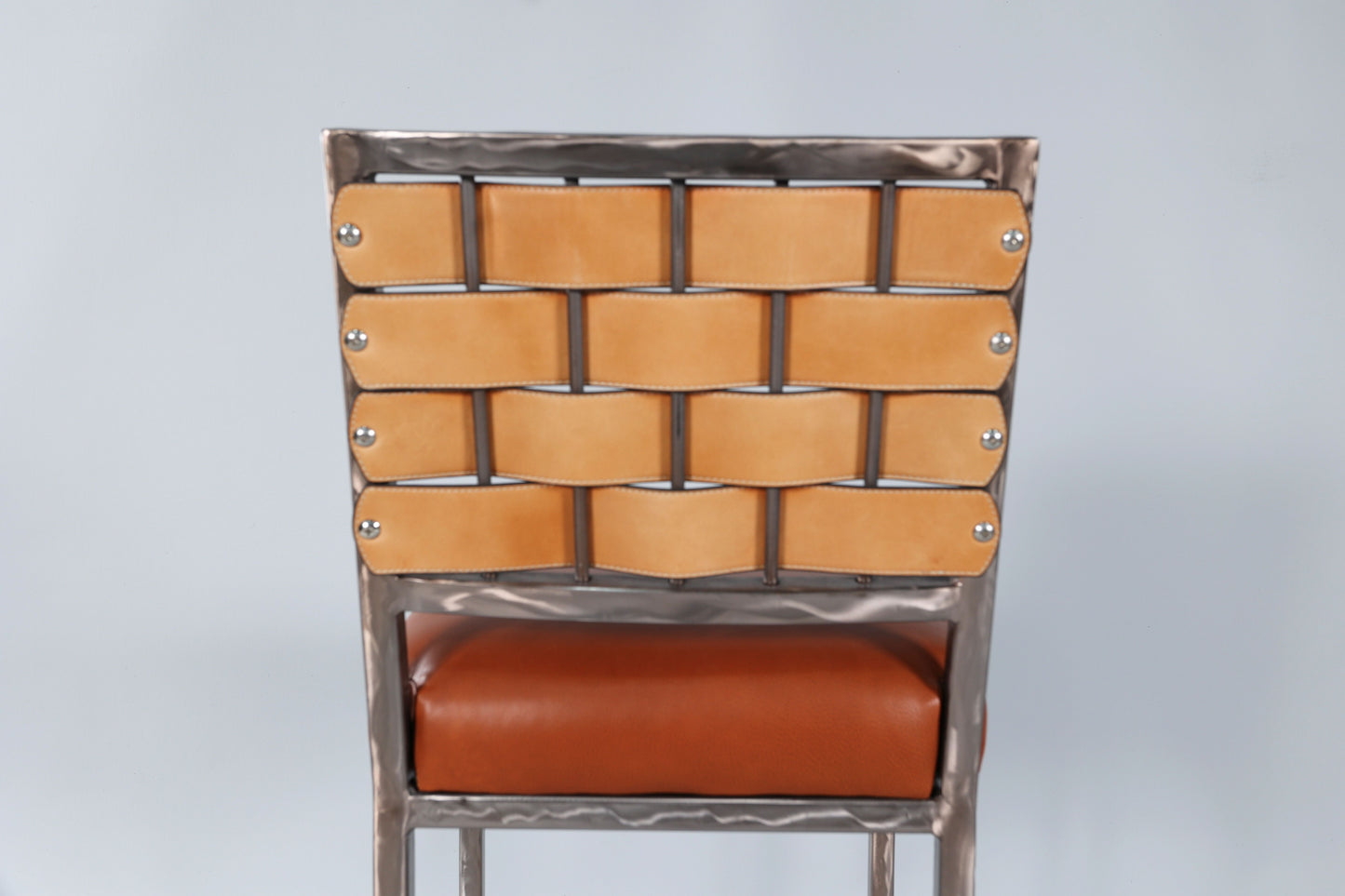 4102 Leather Strap Steel Chair