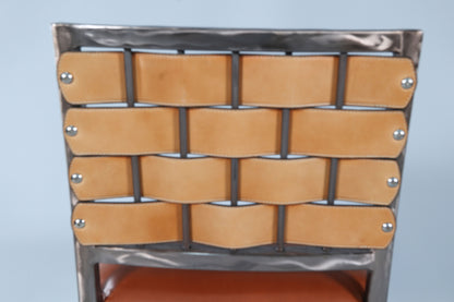 4102 Leather Strap Steel Chair