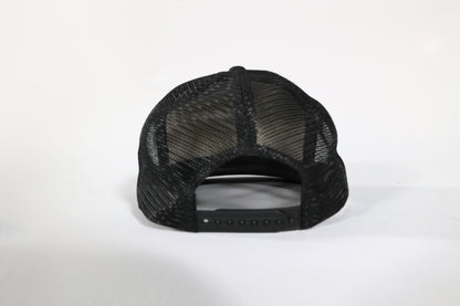 Black mesh baseball cap on a white background